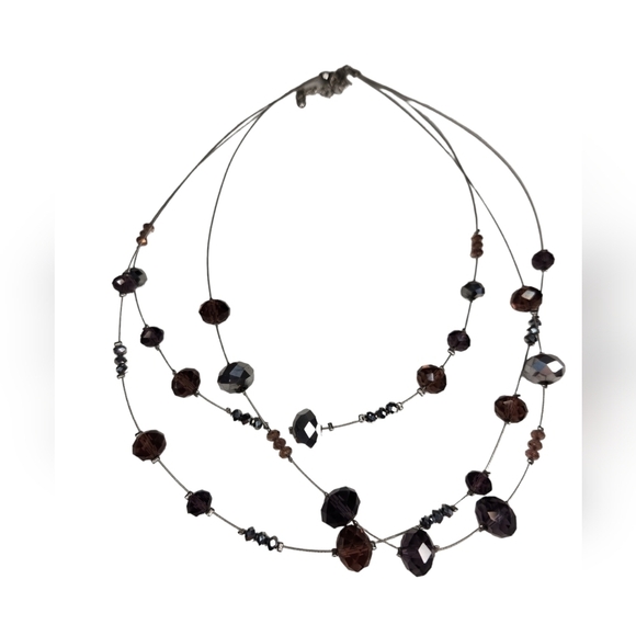 Purple & Rose Layered Illusion Necklace - Picture 4 of 5